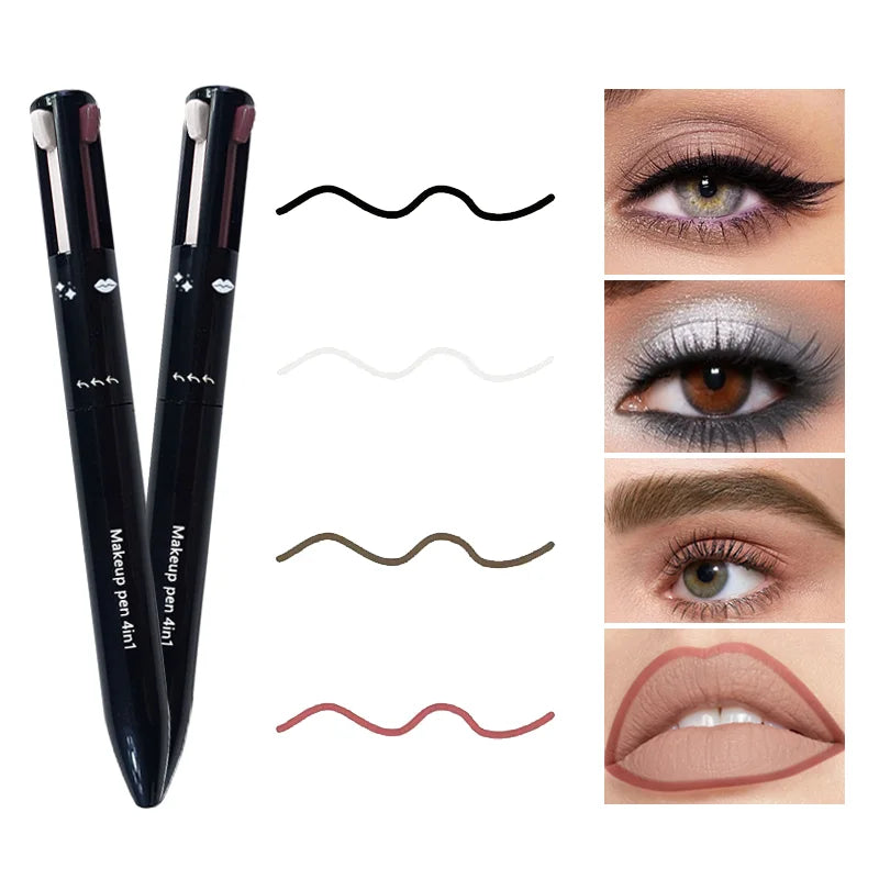 👉 Stylo Maquillage 4-en-1 Glamixir™ | Crayon Multifonction Lèvres, Yeux & Sourcils
